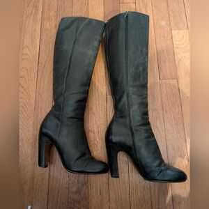 Maison Martin Margiela Dark Green Heeled Leather Boots, Women's 37